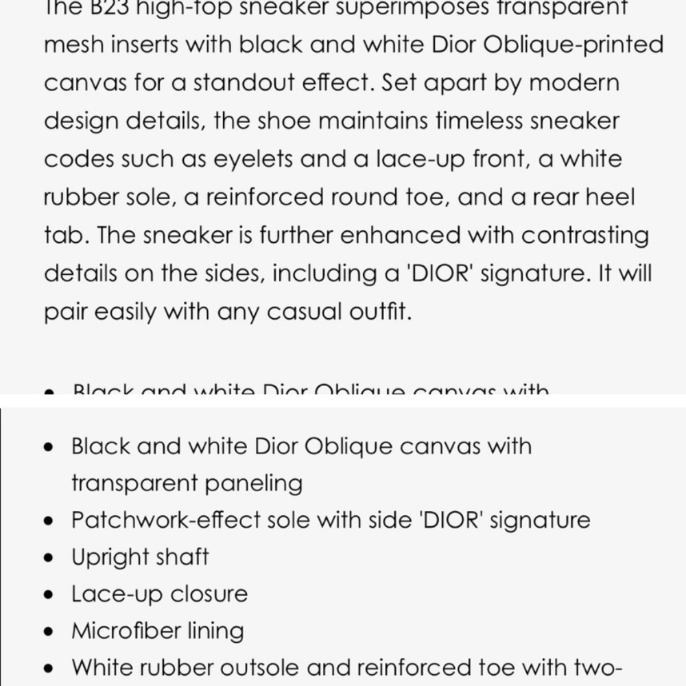 🚨 CHRISTIAN DIOR HIGH TOP SNEAKERS Black and White Dior Oblique Canvas 🚨👟 - Picture 10 of 11